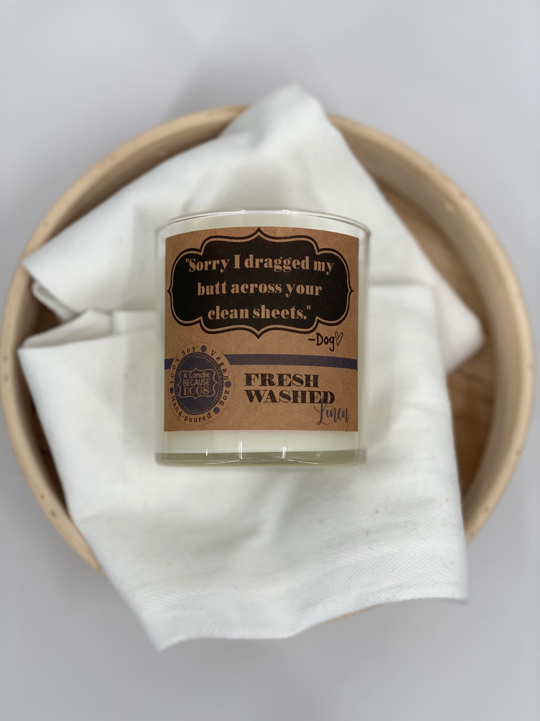Fresh Washed Linen 9oz Soy Candle -- 
