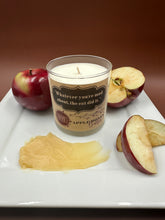 Load image into Gallery viewer, Apple Honey Butter 9oz Soy Candle -- &quot;Whatever you are mad about, the cat did it.&quot;
