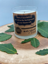 Load image into Gallery viewer, Bay Leaf &amp; Tobacco 9oz Soy Candle -- &quot;Sorry I was licking myself in the background of your Zoom call&quot;
